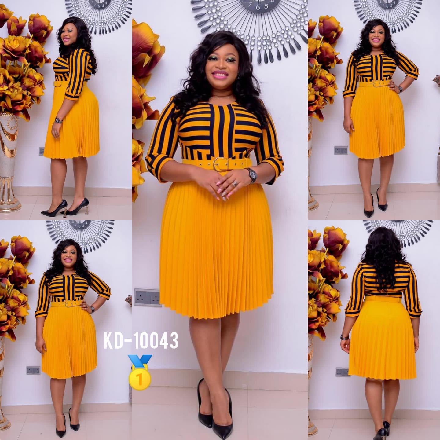 Mustard pleated dress
