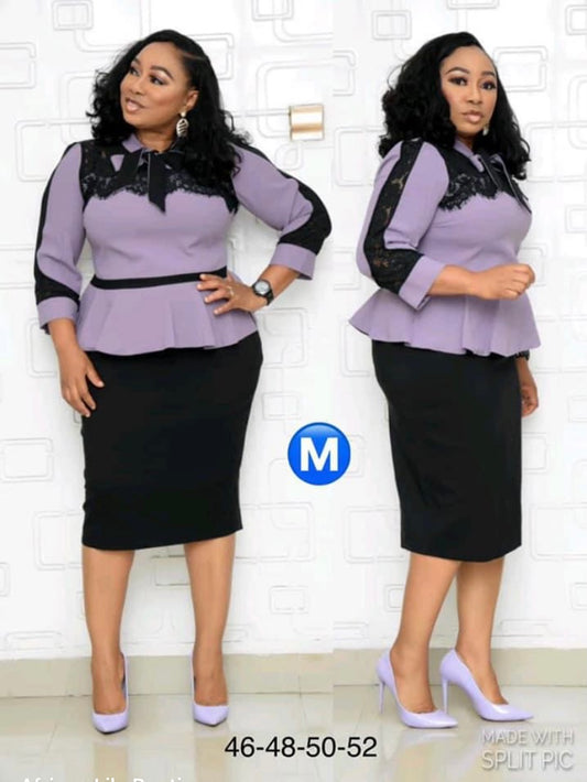 Purple peplum outfit