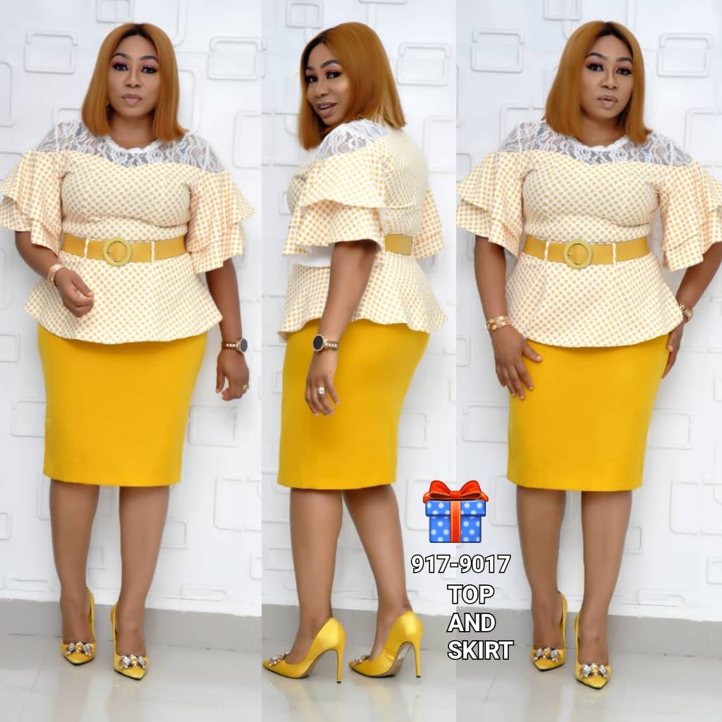 Mustard polka dot outfit