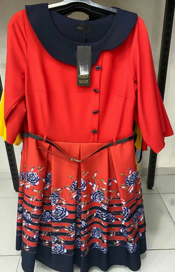 Red floral dress
