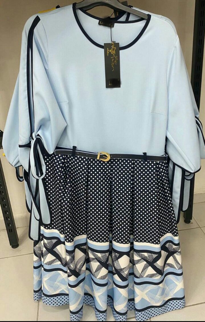 Light blue polka dot dress