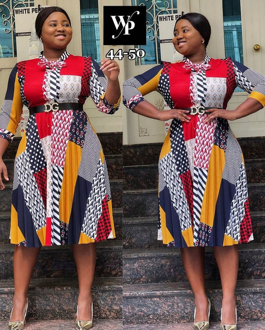 Multi coloured pleated dress