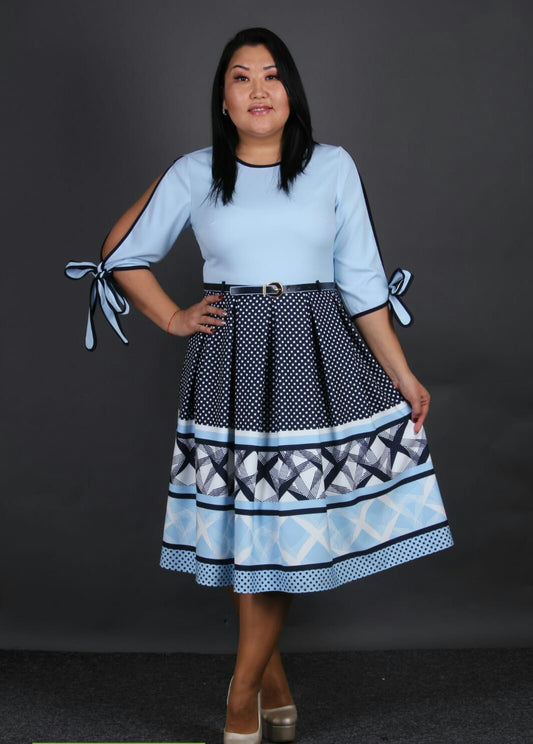 Light blue polka dot dress